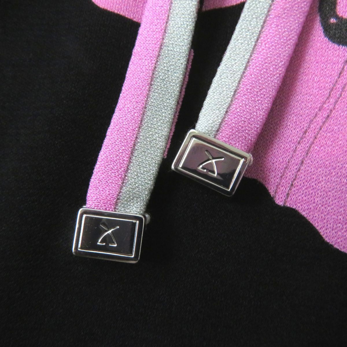 極美◎正規品 日本製 LEONARD FASHION レオナール ファッション 0160226 フロントリボン付 袖シースルー ワンピース 黒×ピンク 花柄 36