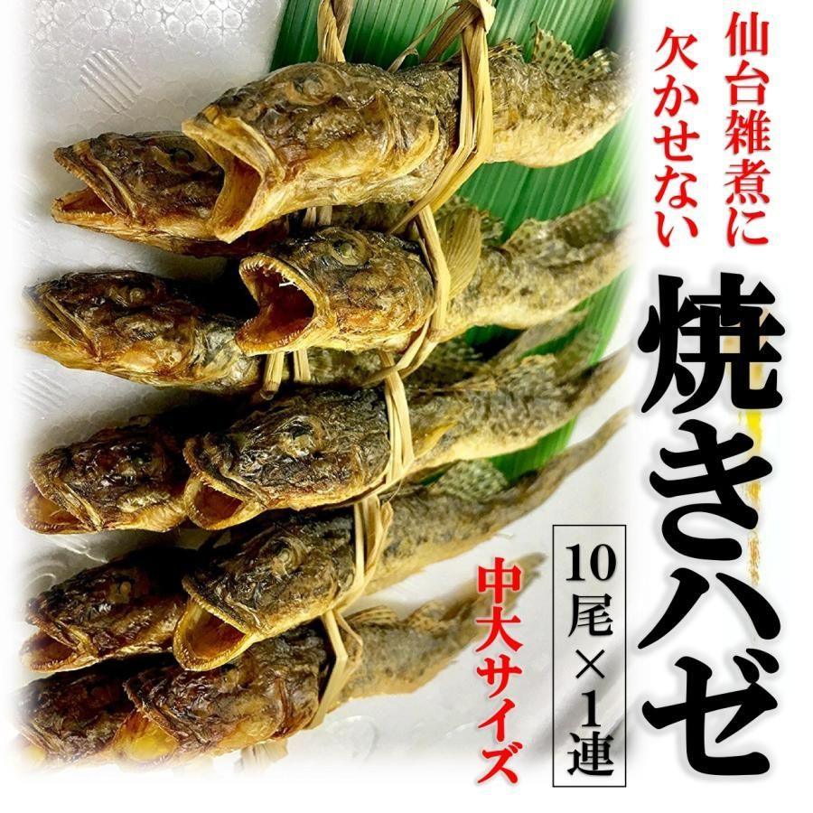 仙台雑煮に欠かせない! 宮城県産 焼きハゼ 大サイズ(約16-17cm)10尾×1連焼きはぜ はぜ出汁 お雑煮 ハゼ