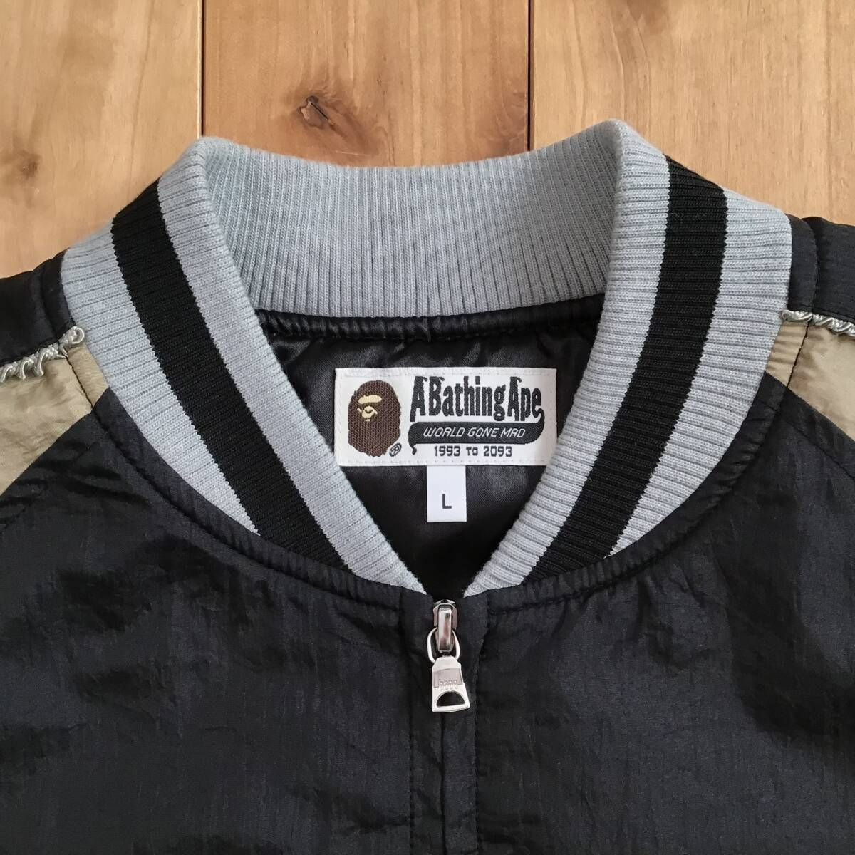 希少 A BATHING APE スカジャン 中綿 ブルゾン 原宿 忍者 M BAPE NINJA SOUVENIR JACKET Lサイズ a bathing ape 忍者