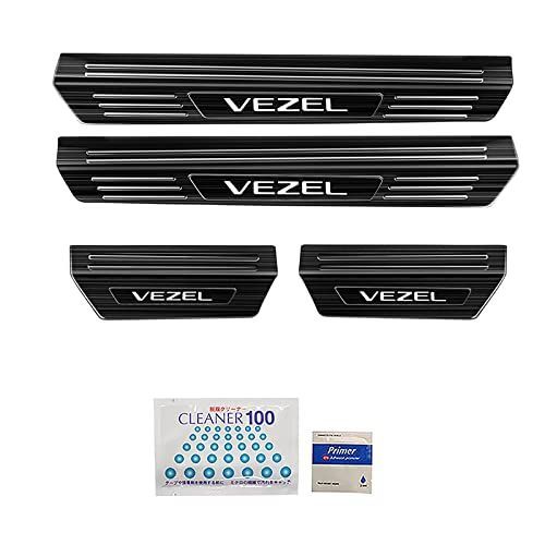 新品 ヴェゼル VEZEL RV3 RV4 RV5 RV6 対応 アウター スカッフプレート 外側 内装パーツ インテリアパネル ブラック ステンレス 4P
