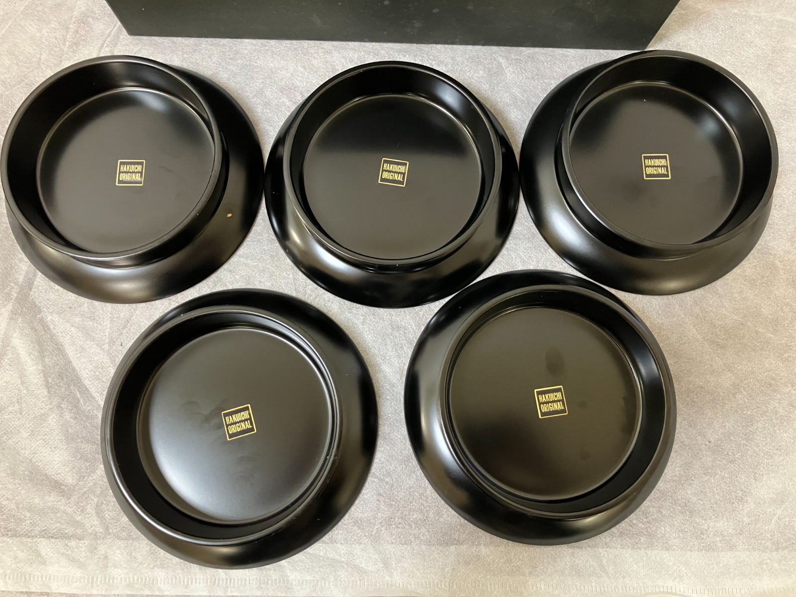 21881】未使用 金沢箔 絵変り 元禄皿揃 5枚セット 和食器 漆芸 工芸品