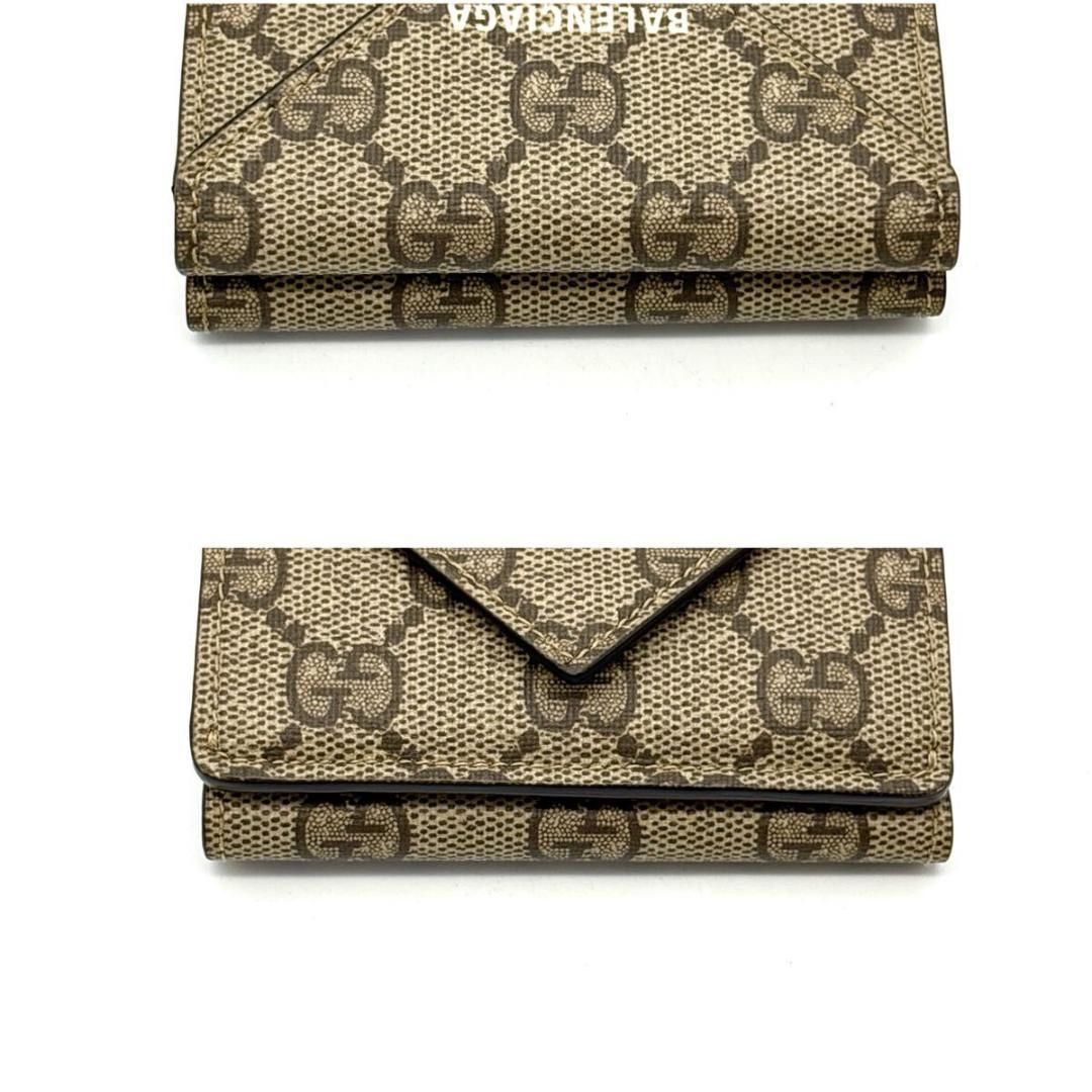 入手困難品◆バレンシアガ グッチ 三つ折り財布 エブリデイ GGスプリーム 未使用級◇バレンシアガ グッチ 三つ折り財布 エブリデイ GG