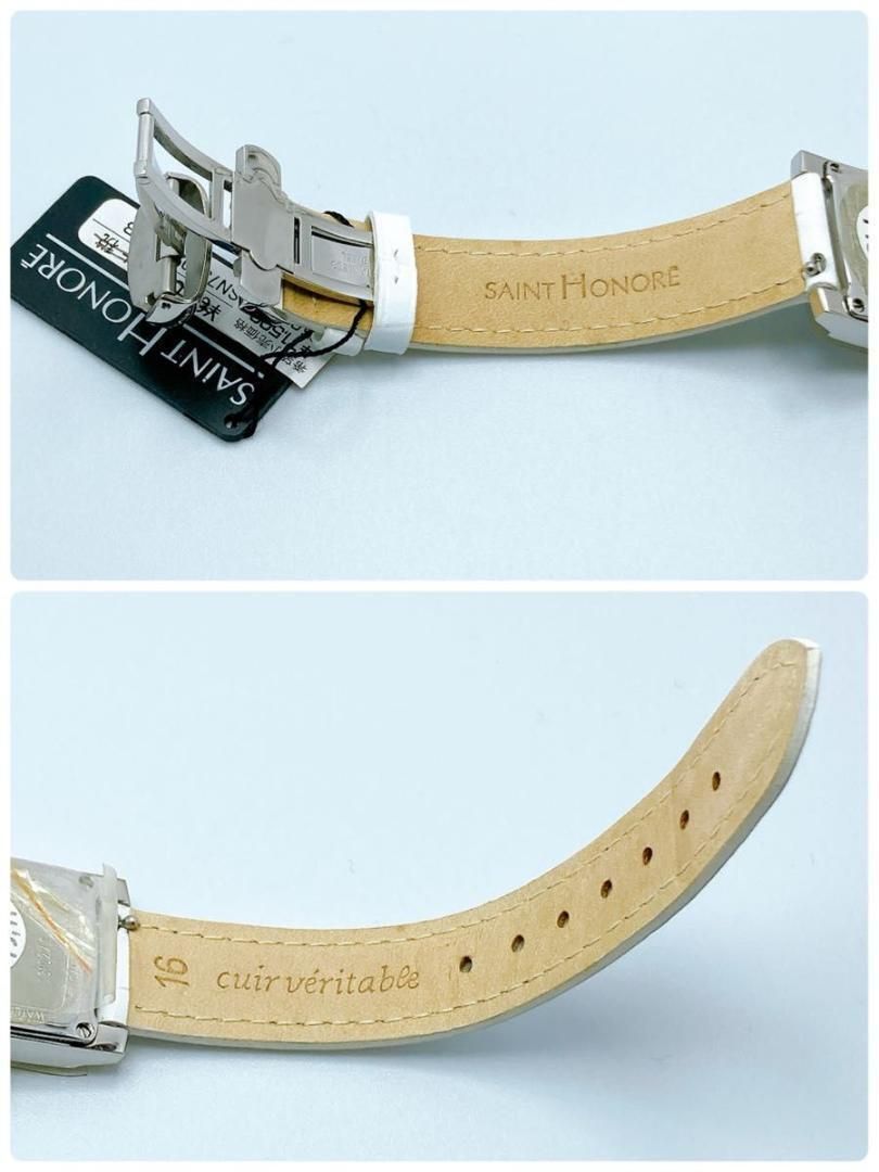 美品】サントノーレ ブルーシェル スクエア クォーツ レディース