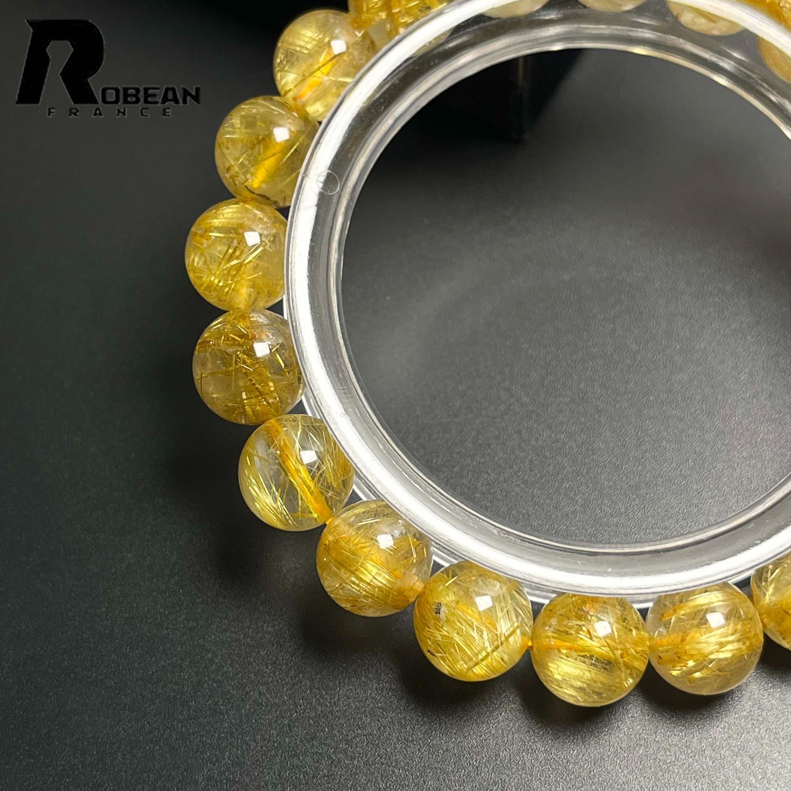 上級 貴重 EU製 定価21万円ROBEAN・極!極満針ルチルクォーツブレスレット
