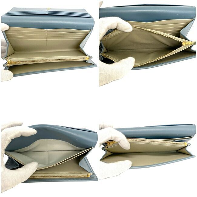 ロエベ 二つ折り 長財布 ライトブルー アナグラム 109.54.F11 - メルカリ