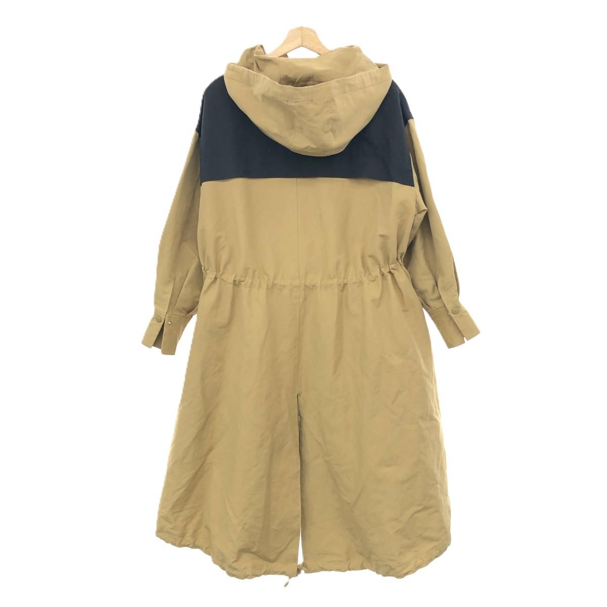 ETRE TOKYO エトレトウキョウ バイカラーフーデットコート ロング 