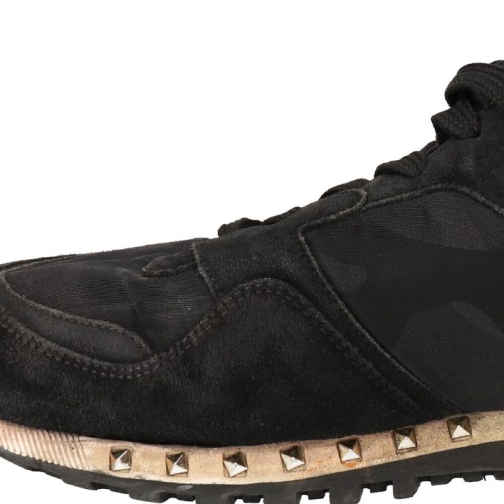 VALENTINO ヴァレンチノ Rockrunner Sneakers TM952Y2 ロックランナー スタッズ スニーカー ローカット カモフラ 迷彩 素材切替 ブラック VALENTINO (ヴァレンチノ) Rockrunner Sneakers TM952Y2 ロック