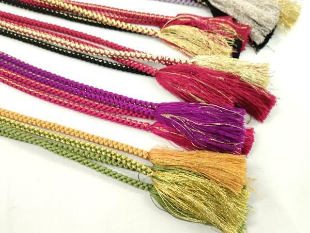 振袖用飾り付き帯締め１０本セット パール