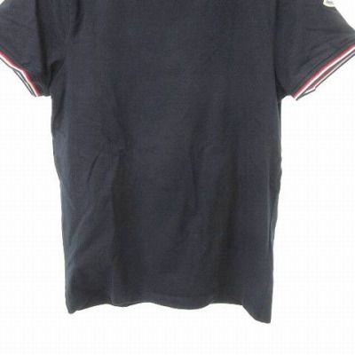 MONCLER モンクレール 半袖Tシャツ トリコロールリブ ブラック Mサイズ モンクレール MONCLER 美品 スリムフィット 半袖 Tシャツ
