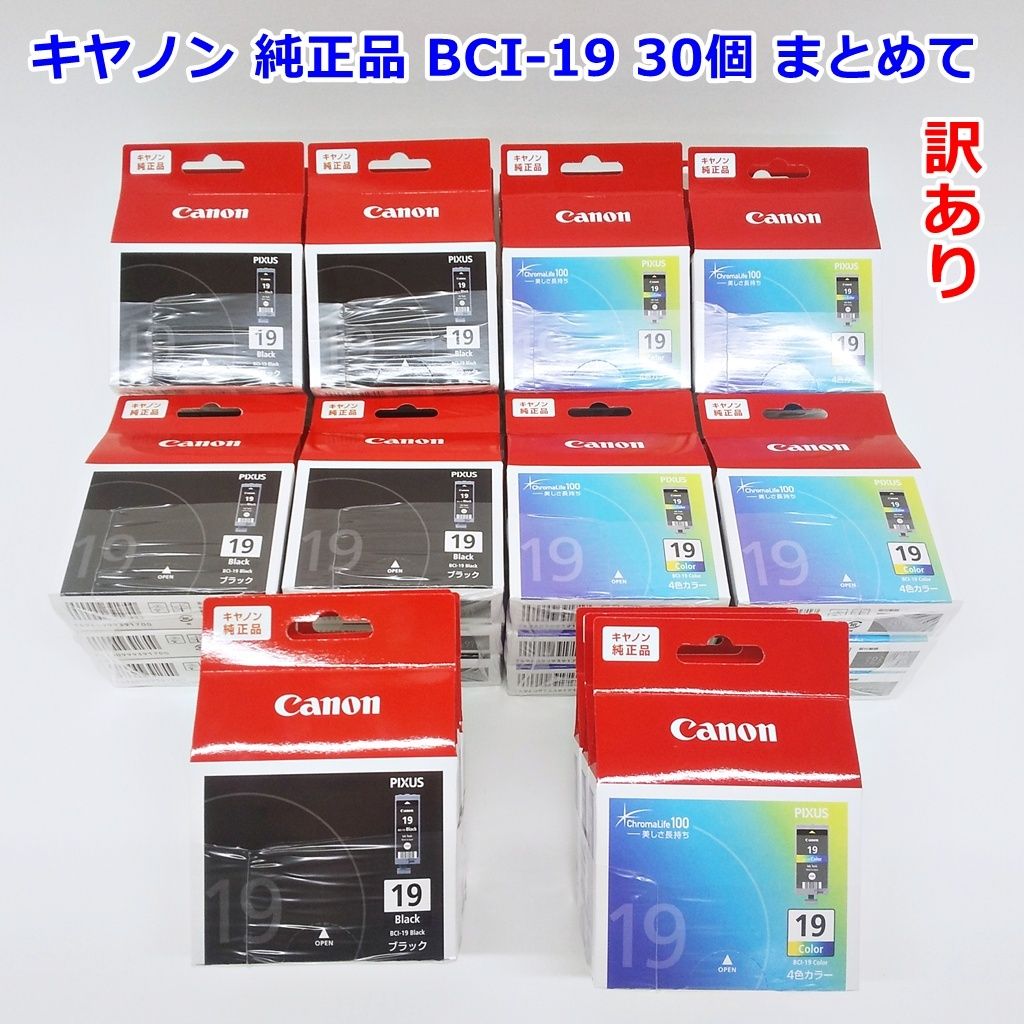 キヤノン 純正品 BCI-19 30個 まとめて Black Color プリンター インク iP100 iP110 TR153 期限切れ Canon R2504-013