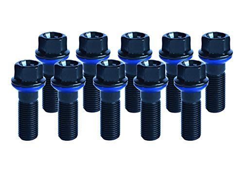 TI R14 M14x1.5 / 45mm_ブラックハードアルマイト メルセデス・ベンツ 【R14 M14 x 1.5】【45mm】 ロングボルト ホイールボルト ブラック 10本セット
