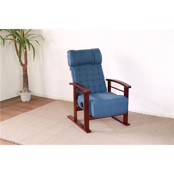 高座椅子/パーソナルチェア 〔ヘッドレスト付き グレー〕 57×55×94cm