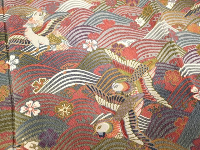 平和屋着物□訪問着 花鳥波文 暈し染め 正絹 逸品 DAAS9502ma