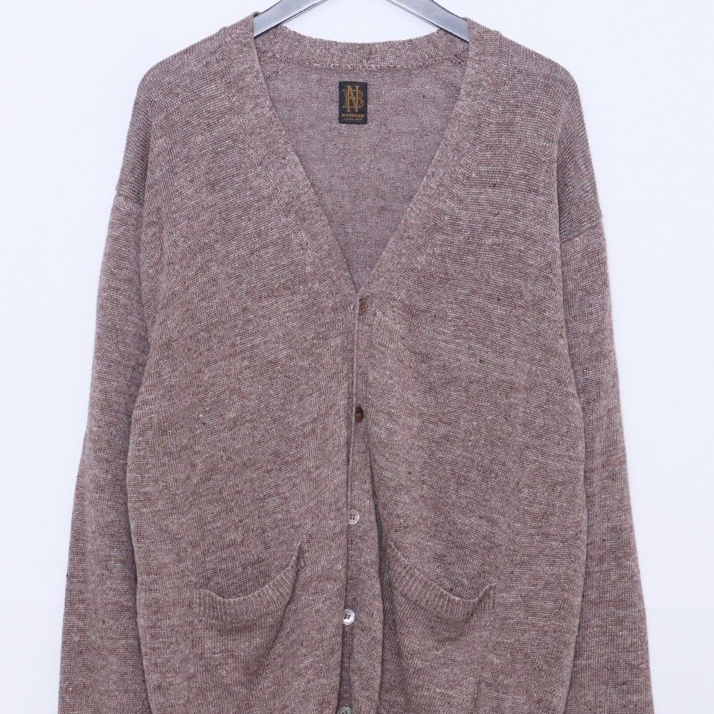 BATONER WASHED HIGH COUNT LINEN V CARDIGAN サイズ3