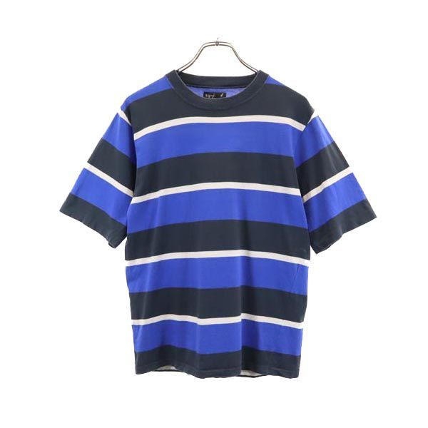アニエスベーオム フランス製 ボーダー 半袖 Tシャツ 0 ブルー系 agnes b homme メンズ 【中古】  【230805】 メール便可