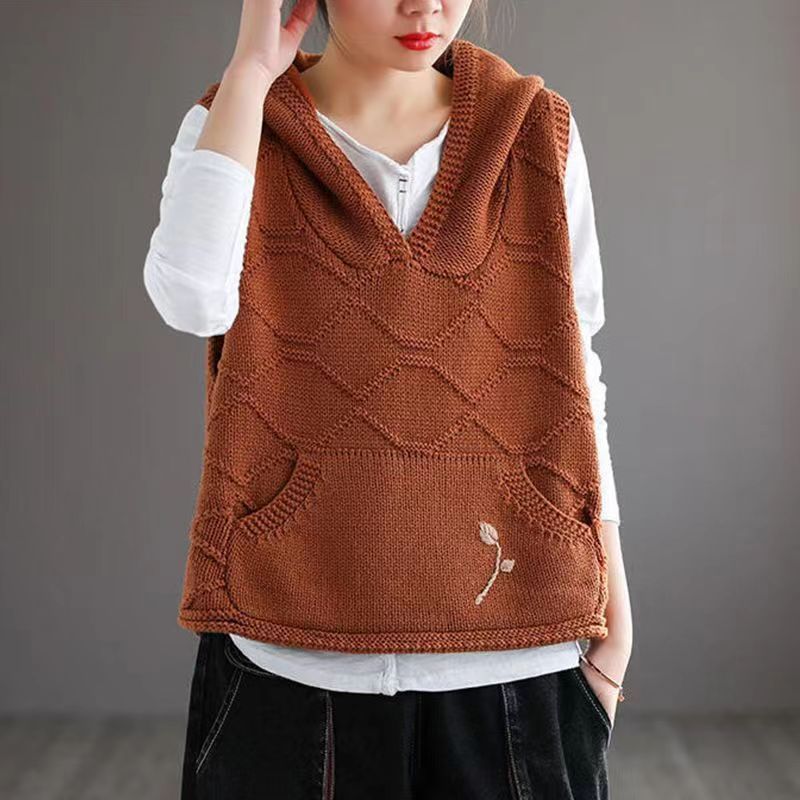 美品 アニエスベー モヘアセーター ノースリーブニット フード パーカー ベスト agnes b. - 美品 アニエスベー モヘアセーター ノースリーブ