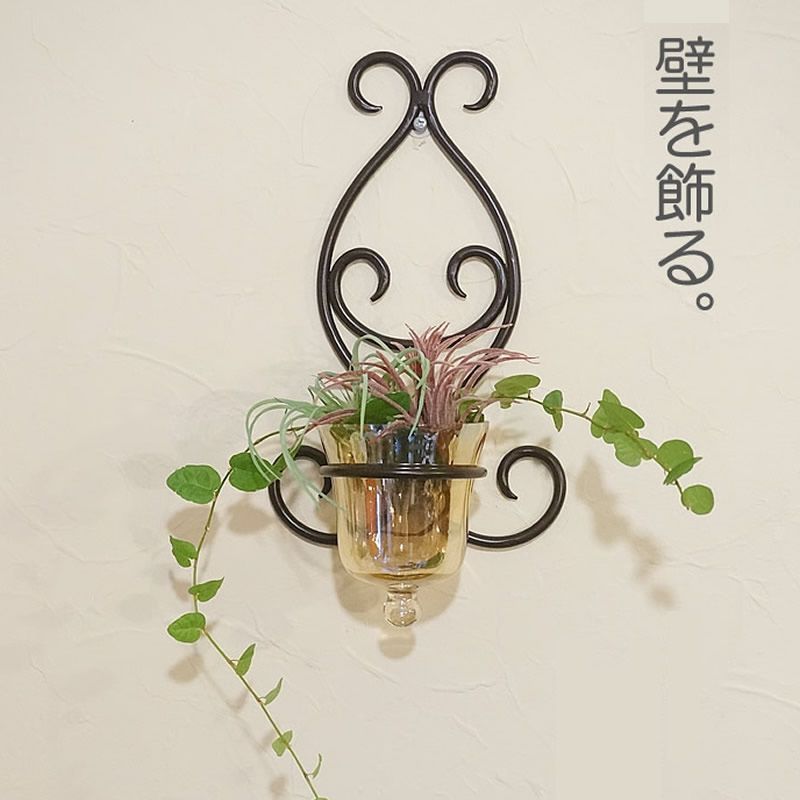 海外輸入 アイアン壁掛けキャンドルホルダー アイアン 壁掛け キャンドルホルダー 花瓶 輸入雑貨 おしゃれ - メルカリ