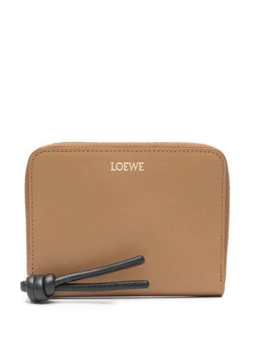 ◆LOEWE NEW◆ノット レザー ウォレット/SAND＆TROPICAL GREEN◆ LOEWE】ロエベ ノット ジップアラウンド ウォレット (LOEWE/長