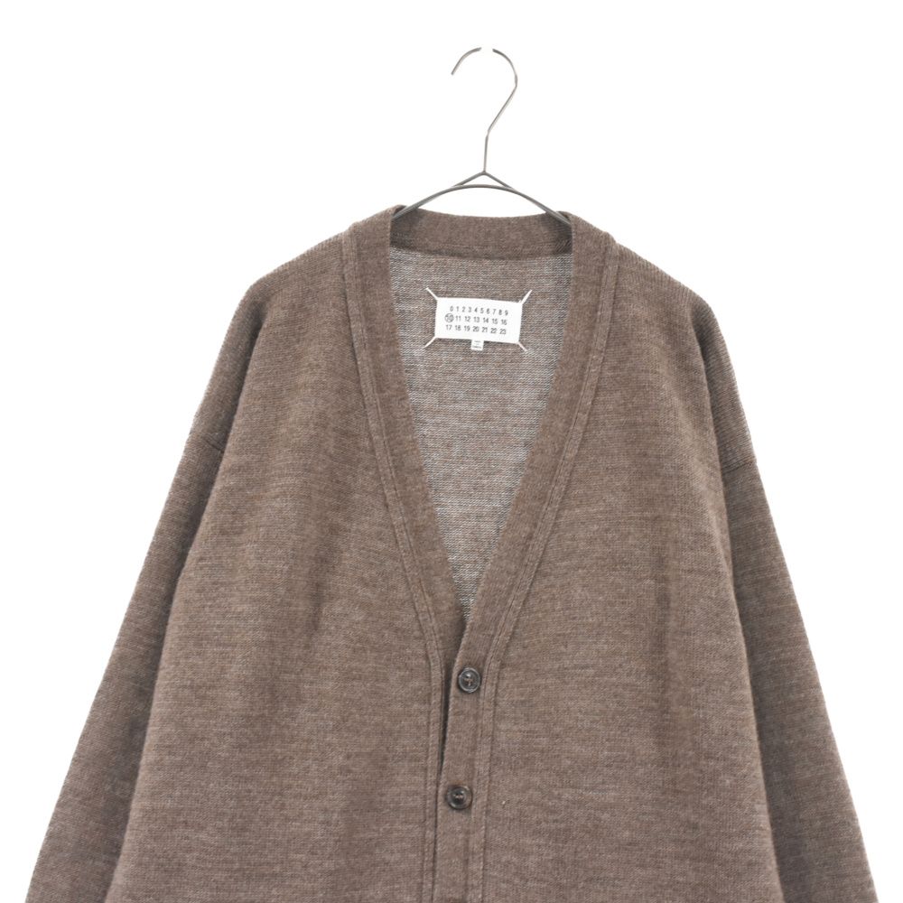 Maison Margiela (メゾンマルジェラ) 21AW ELBOW PATCH CARDI エルボーパッチ ウール カーディガン ブラウン  S50HA1033 - メルカリ