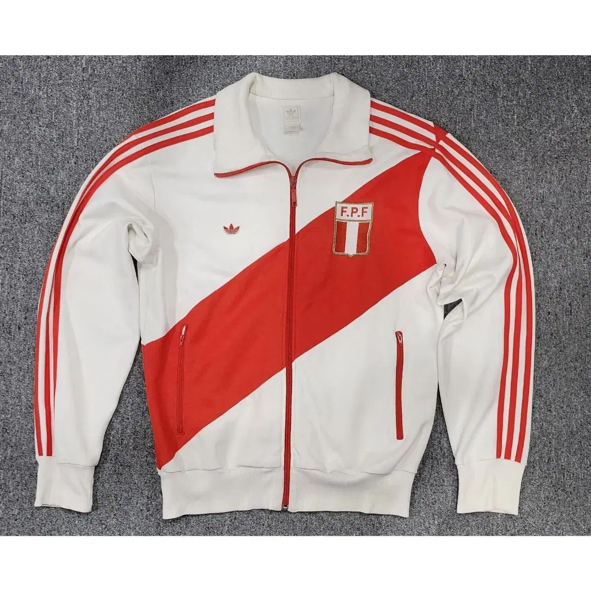 adidas アディダス ファイヤーバード ペルー レトロ トラックトップス ジャージ 白 レッド L