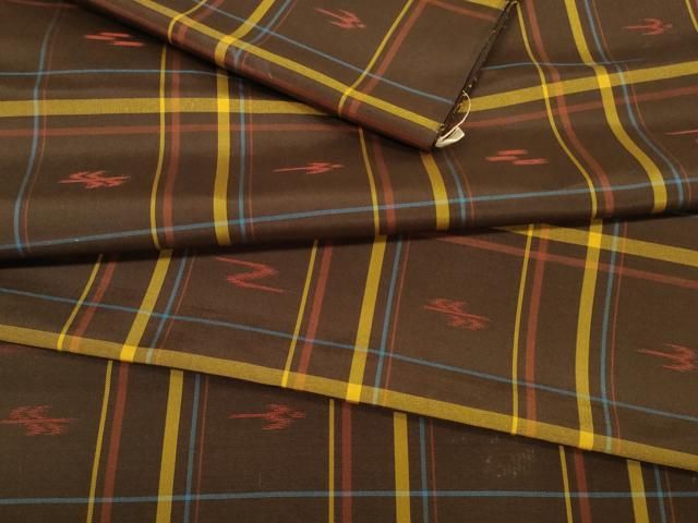 平和屋着物∴夏物　浴衣　反物　着尺　格子　綿麻　逸品　未使用　DAAV8443zzz 平和屋着物▽紬 反物 着尺 格子絣絵 逸品 未使用 DAAS6981zzz