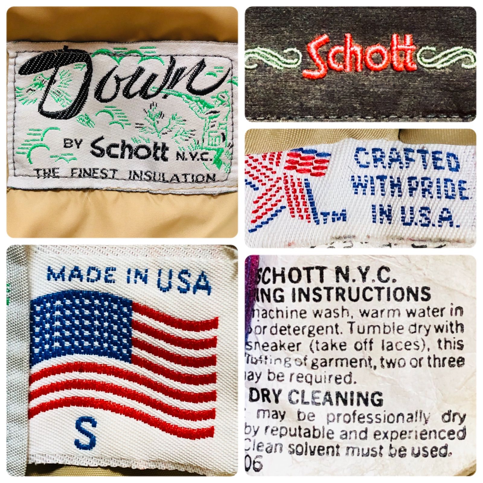 Schott ショット ダウンジャケット sizeS(日本サイズではM程度) 米国製 