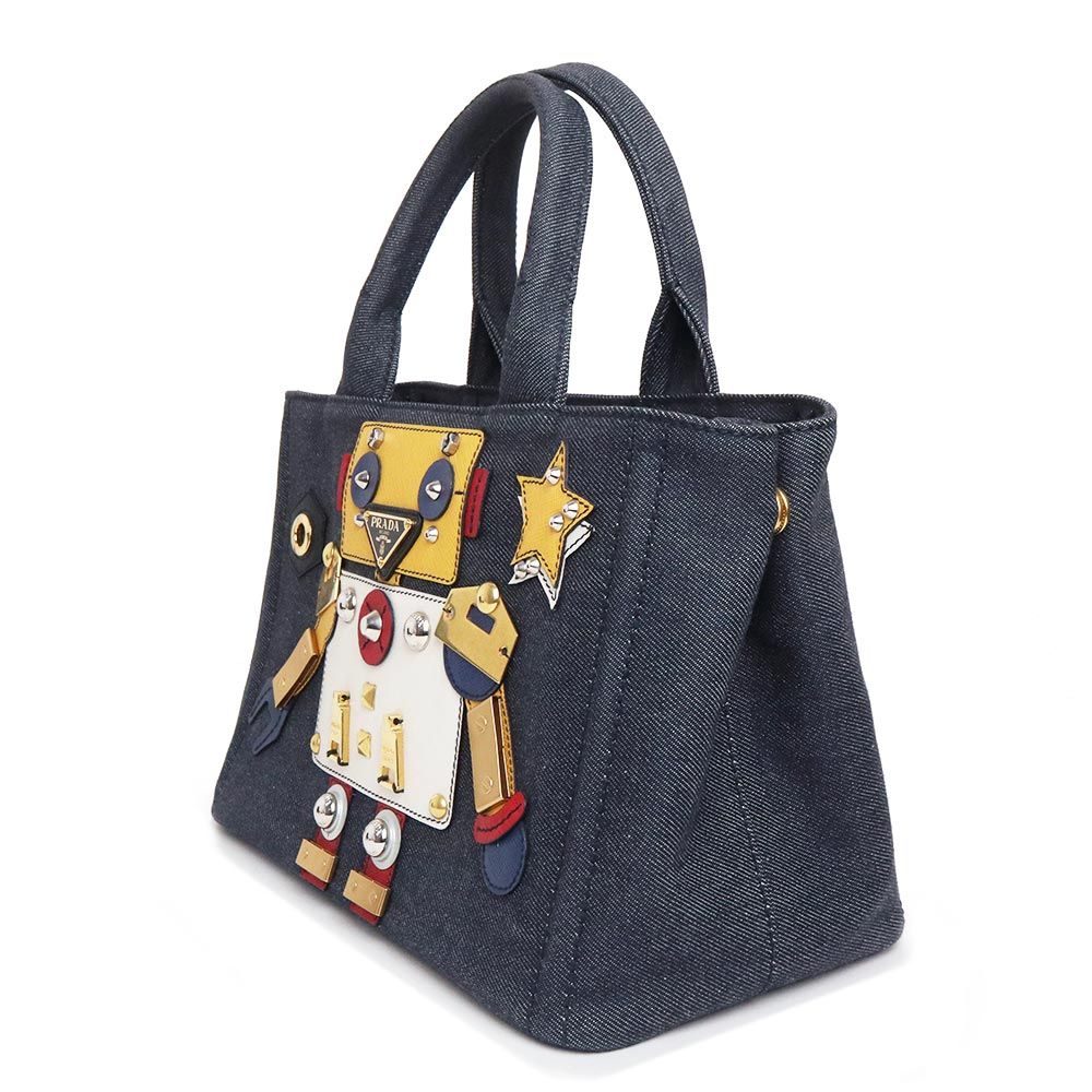 PRADA プラダ カナパ ロボット 1BG439 2Wayバッグ デニム BLU MIMOSA