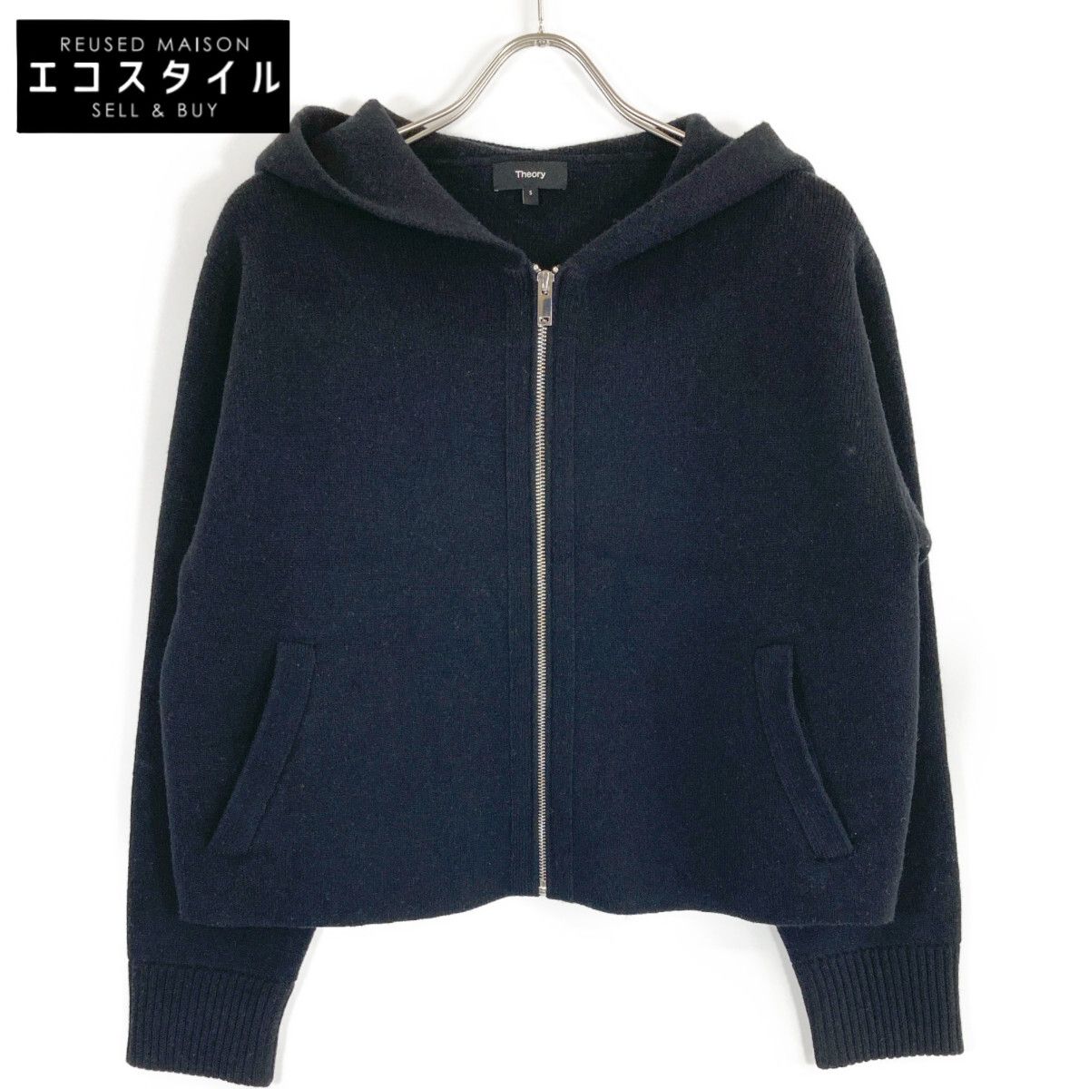 美品 Theory ニット ジップアップフーディー カシミヤ混23AW 完売品 Theory セオリー 【美品/23年製】01-3403710 カシミア混 ジップ
