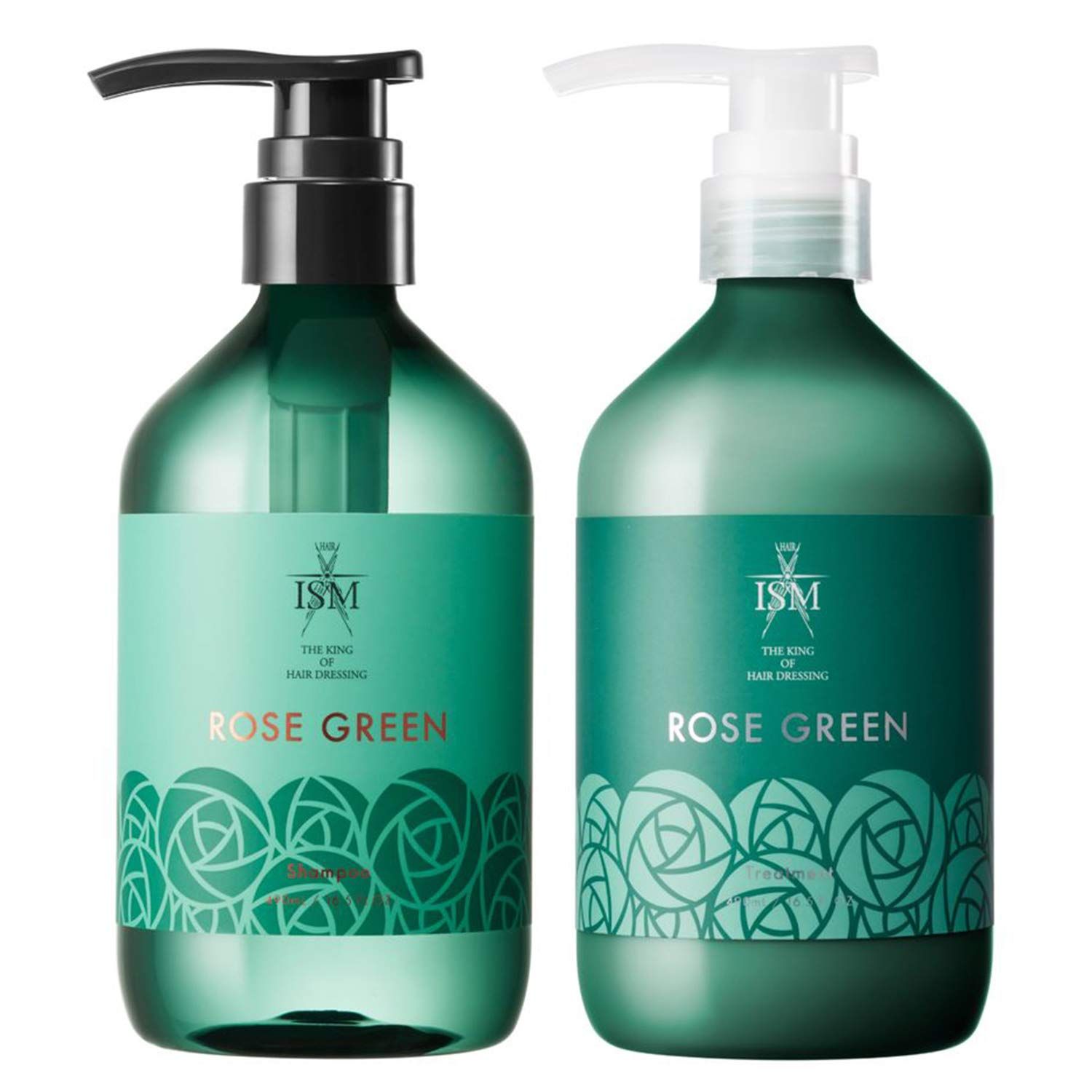 ISM シャンプーu0026トリートメント セット ローズグリーン 各490ml
