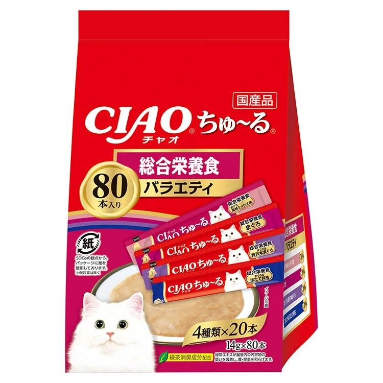 同梱不可 6個セット いなば CIAO ちゅ～る 総合栄養食バラエティ 14g×80本
