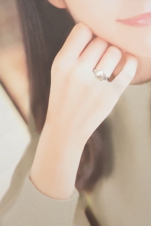 タサキ 田崎真珠 アコヤ真珠 リング ダイヤモンド Pt900 TASAKI 中古  