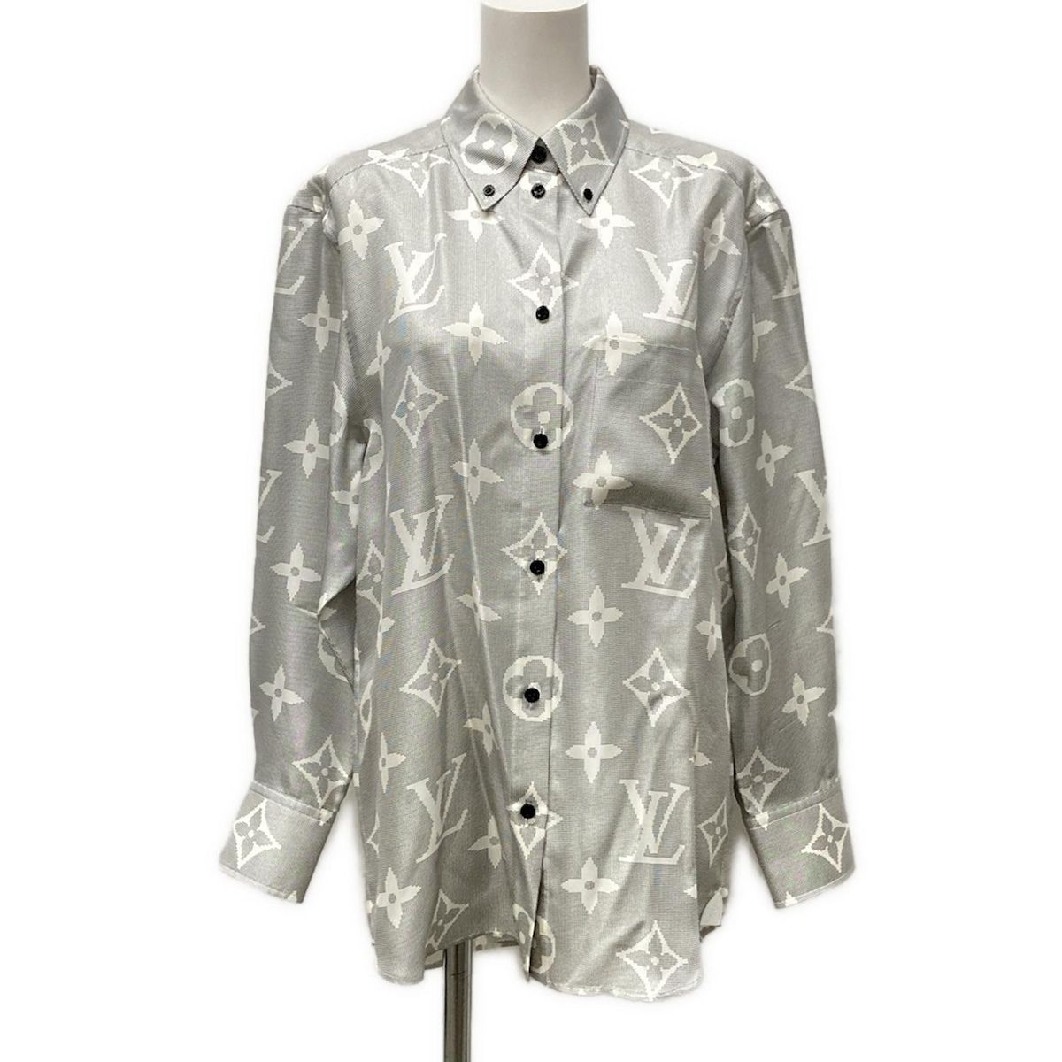 中古】ヴィトン 23SS シルク ブラウス 34 レディース ブラック RW231W  