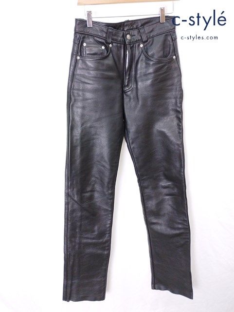 J454 [人気] Schott ショット レザーパンツ 28 ブラック USA製 | G