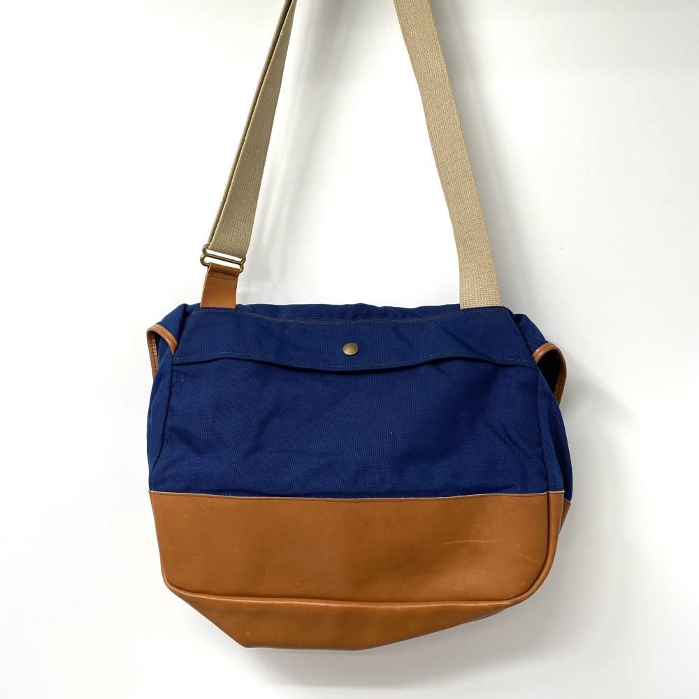 70s L.L.Bean ショルダーバッグ ギザタグ ブルー ブラウン 内側劣化有り エルエルビーン 17 240017718265