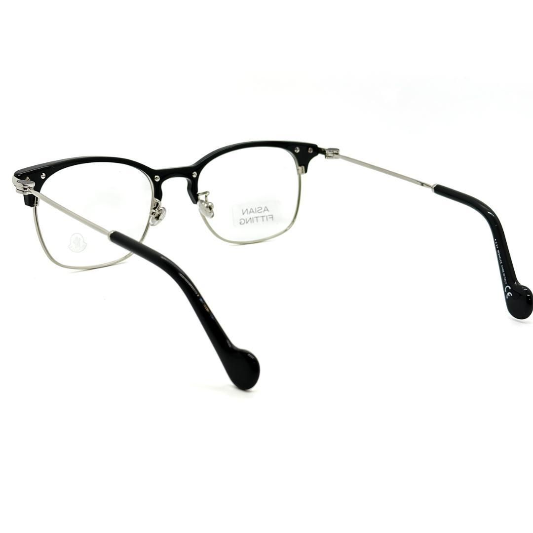 MONCLER　ML5079-D 001　メガネ フレーム　ブラック　シルバー MONCLER ML5079-D 001 メガネ フレーム ブラック シルバー