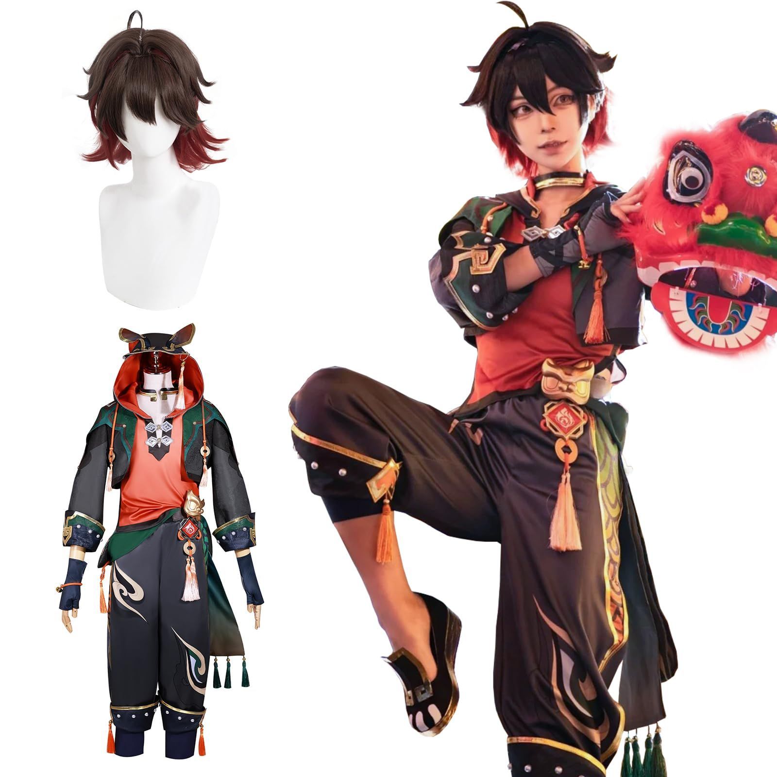 新品、未使用 原神 コスプレ ウィッグ付き 新キャラ 黒 フリーナ
