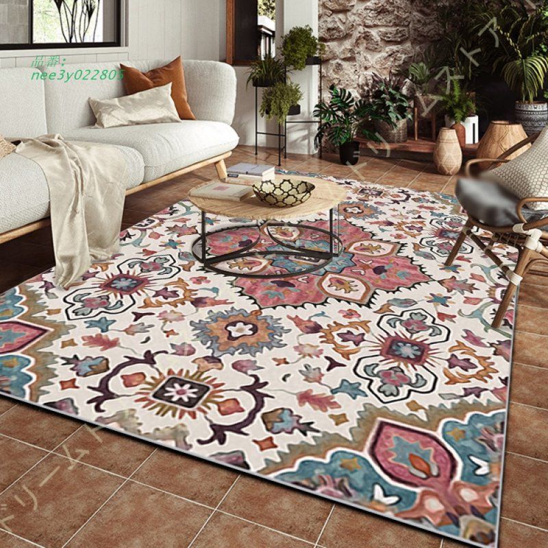 ラグ ベルギー ラグマット ペルシャ 絨毯 花柄 ヴィンテージ かわいい  