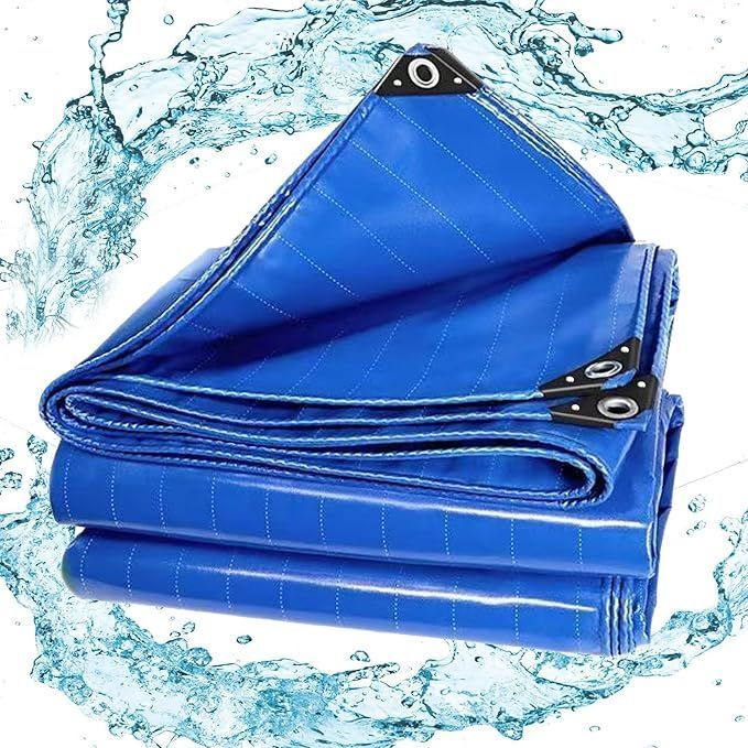 【在庫処分】タープ グランドシート 2x6 m 500g/m テントシート レジャーシート天幕 折りたたみ 軽量 防水 日除け 厚手 ピクニック グランド マット 収納袋付き LXX94W， ブルー