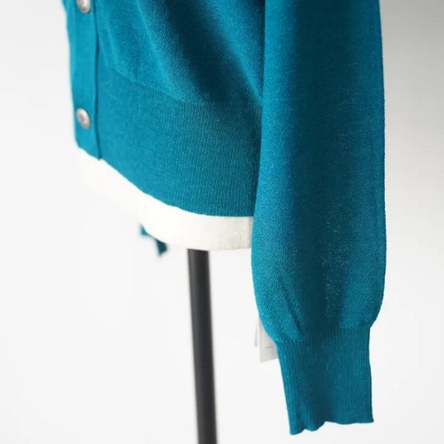  MORIKA モリカ Golf Cardigan turquoise one size ゴルフカーディガン ターコイズ 五分袖 七分袖 カーディガン ボレロ アンサンブル