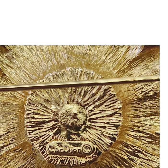 【美品】【クリスチャンディオール】 ブローチ フラワー ラインストーン Christian Dior クリスチャンディオール ラインストーン
