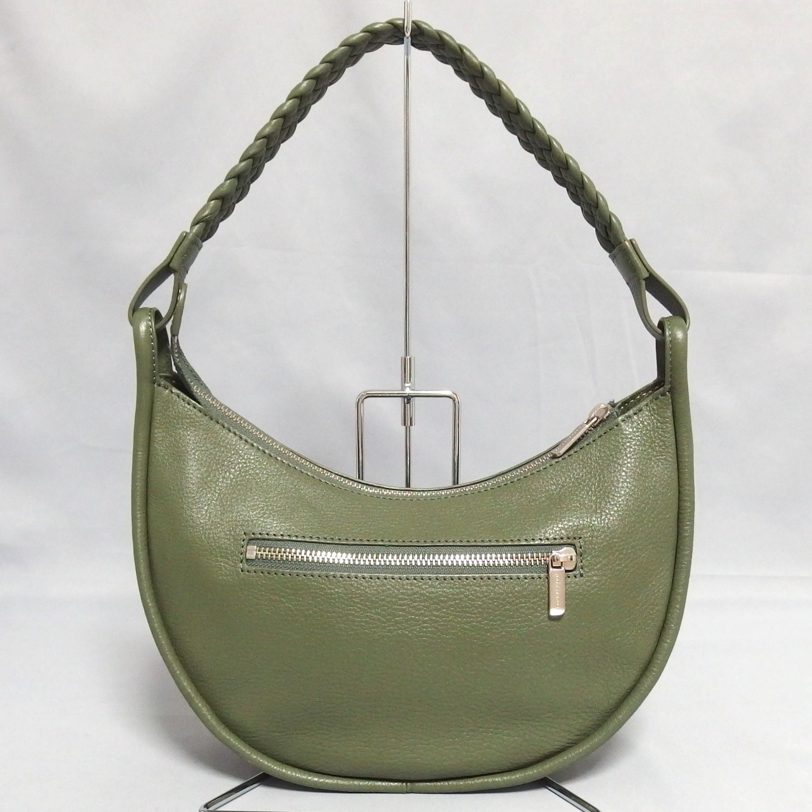 美品☆MOTHERHOUSE Round Moon 2Way Hand レザー カーキ ショルダー 