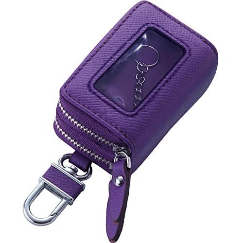 パープル 【AWESOME/オーサム】 スマートキーケース クリア窓付きダブルファスナータイプ パープルASK-CMW009