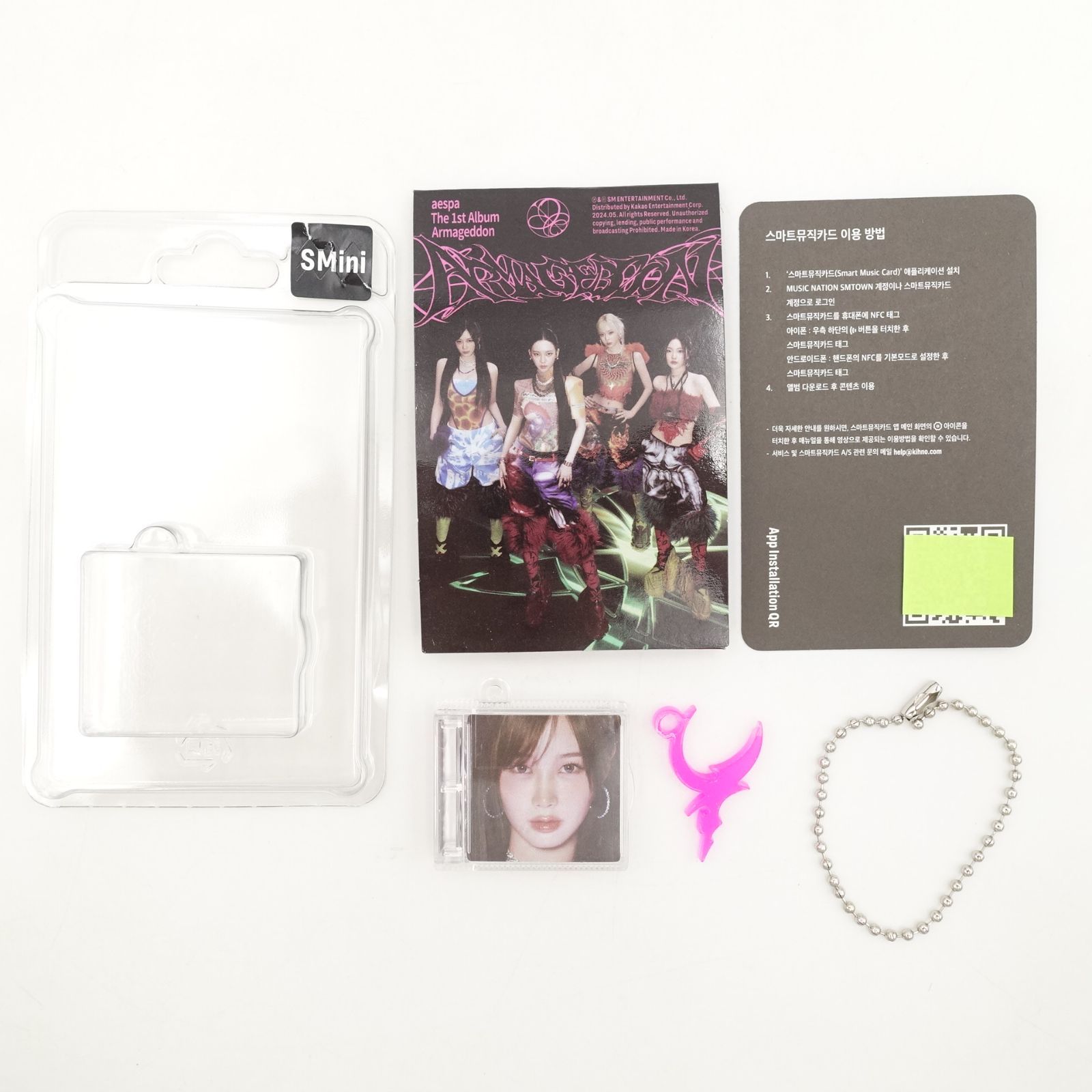 aespa 公式ペンライト ジゼル トレカ ステッカー SMini セット aespa ジゼル armageddon SMini 封入トレカ フォト カード