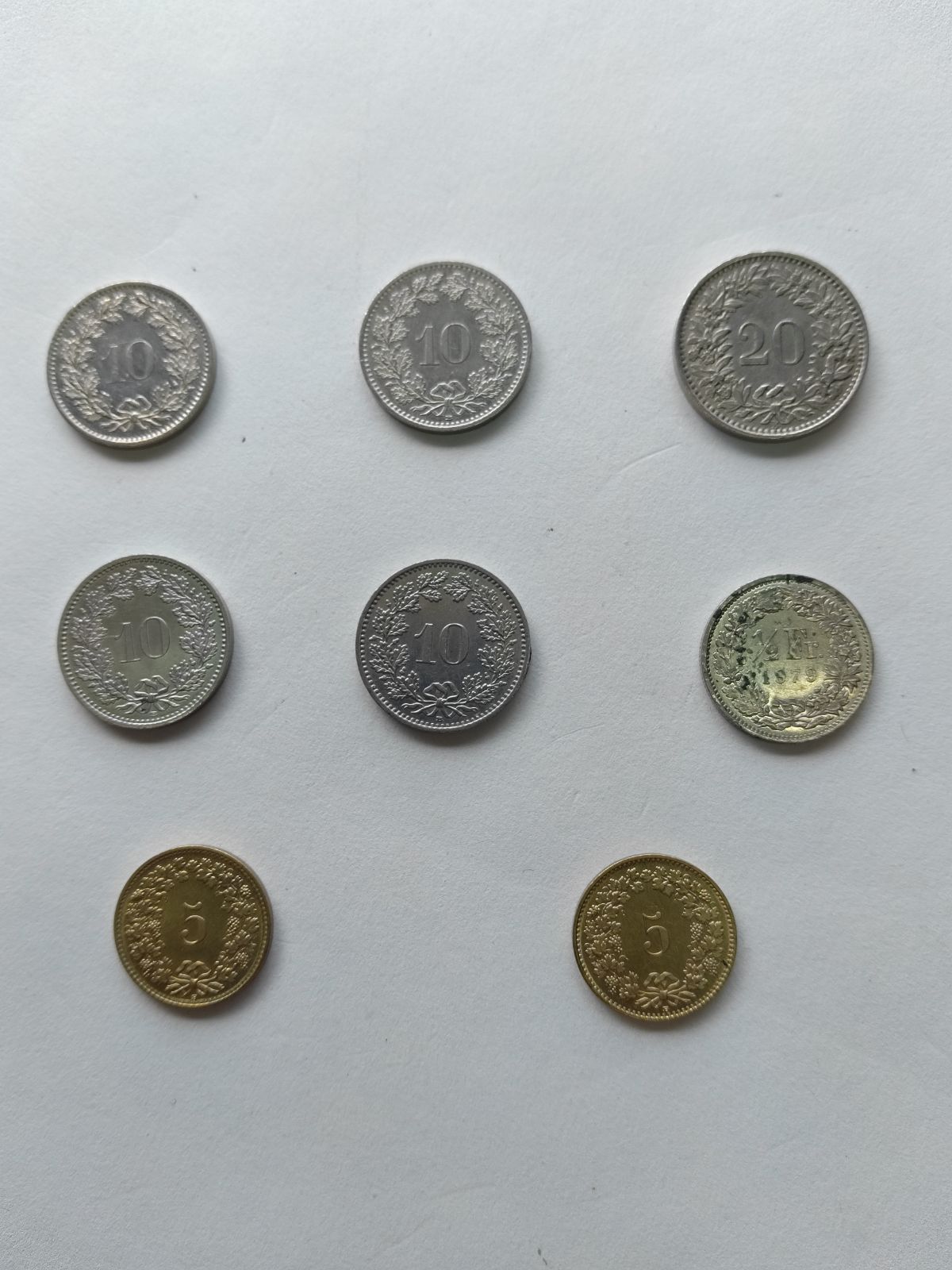 フラン硬貨 8点