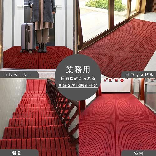 匿名配送】レッド_120cm*200cm [Bcrio] 玄関マット 屋外 室内 滑り止め