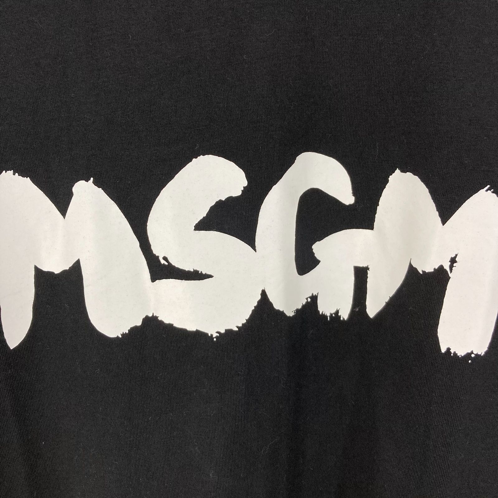 MSGM brushed MSGM logo t-shirt 3440MM201 S　ロゴプリント　モックネック 半袖 Tシャツ