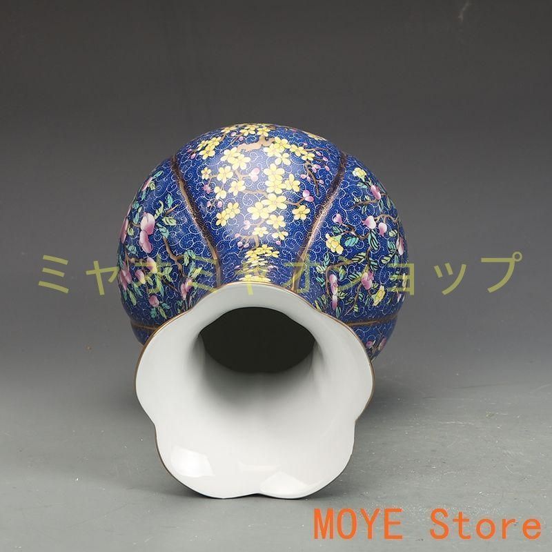 乾隆琺瑯彩花鳥紋六稜賞瓶 景徳鎮 陶磁器 装飾品 現代工芸品 美術品 置物 清乾隆琺瑯彩花卉図紋六稜賞瓶 景徳鎮 陶磁器 装飾