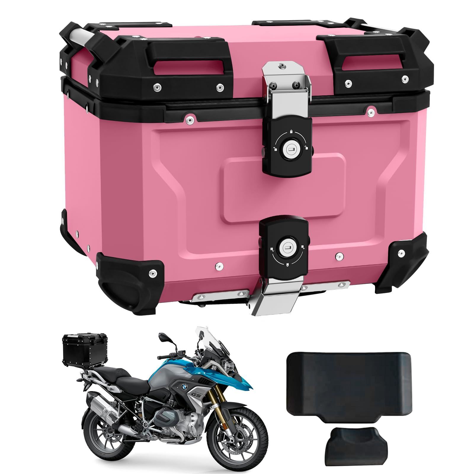 WANDA バイク用リアボックス リアボックス 【純粋アルミ製 45L/55L/65L/80L 大容量 完全防水】 ステンレスヒンジ使用 トップケース  バイクボックス パニアケース バイクケース 軽量 アルミ製 汎用 取付ベース付 簡単脱着 キーロック可 - メルカリ