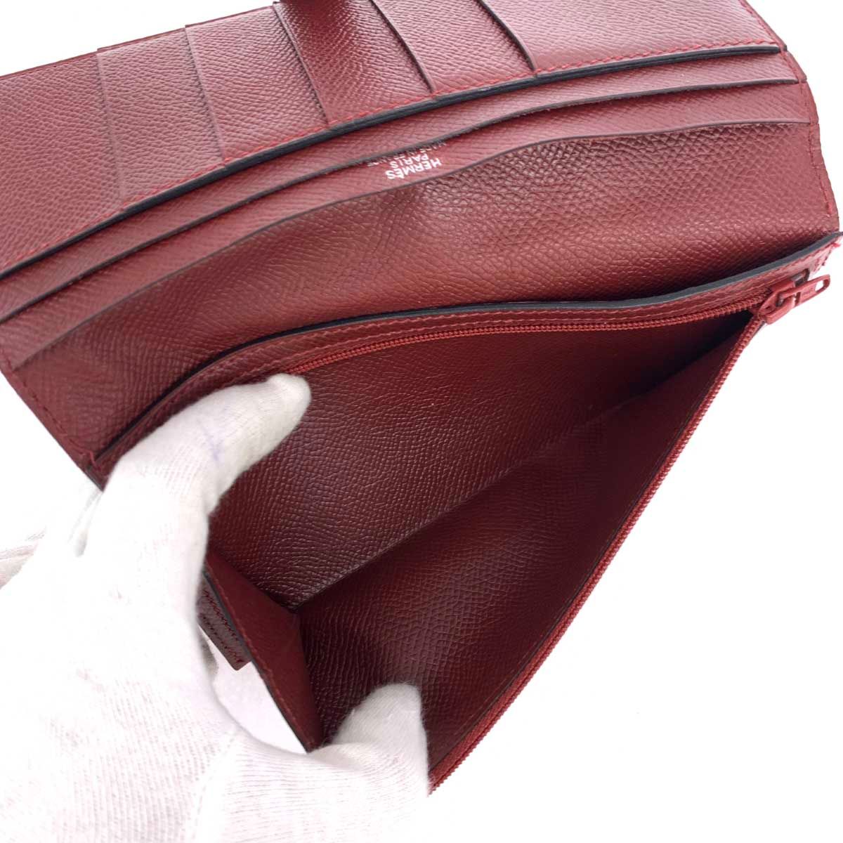 HERMES エルメス ベアン クラシック クシュベル 財布 □D刻印 ルージュアッシュ 二つ折り  レディース　240001098380