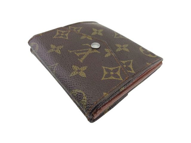 美品 ルイヴィトン 二つ折り財布 Wホック モノグラム ポルトモネビエ ブラウン LOUIS VUITTON ルイ・ヴィトン Wホック財布 折財布 ポルトモネ